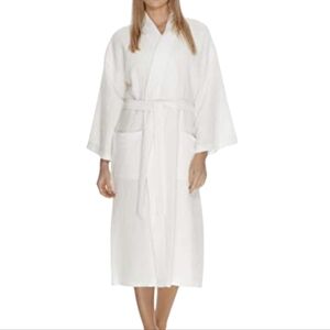 Boca Terry White Waffle Kimono Bathrobe - Size 2XL